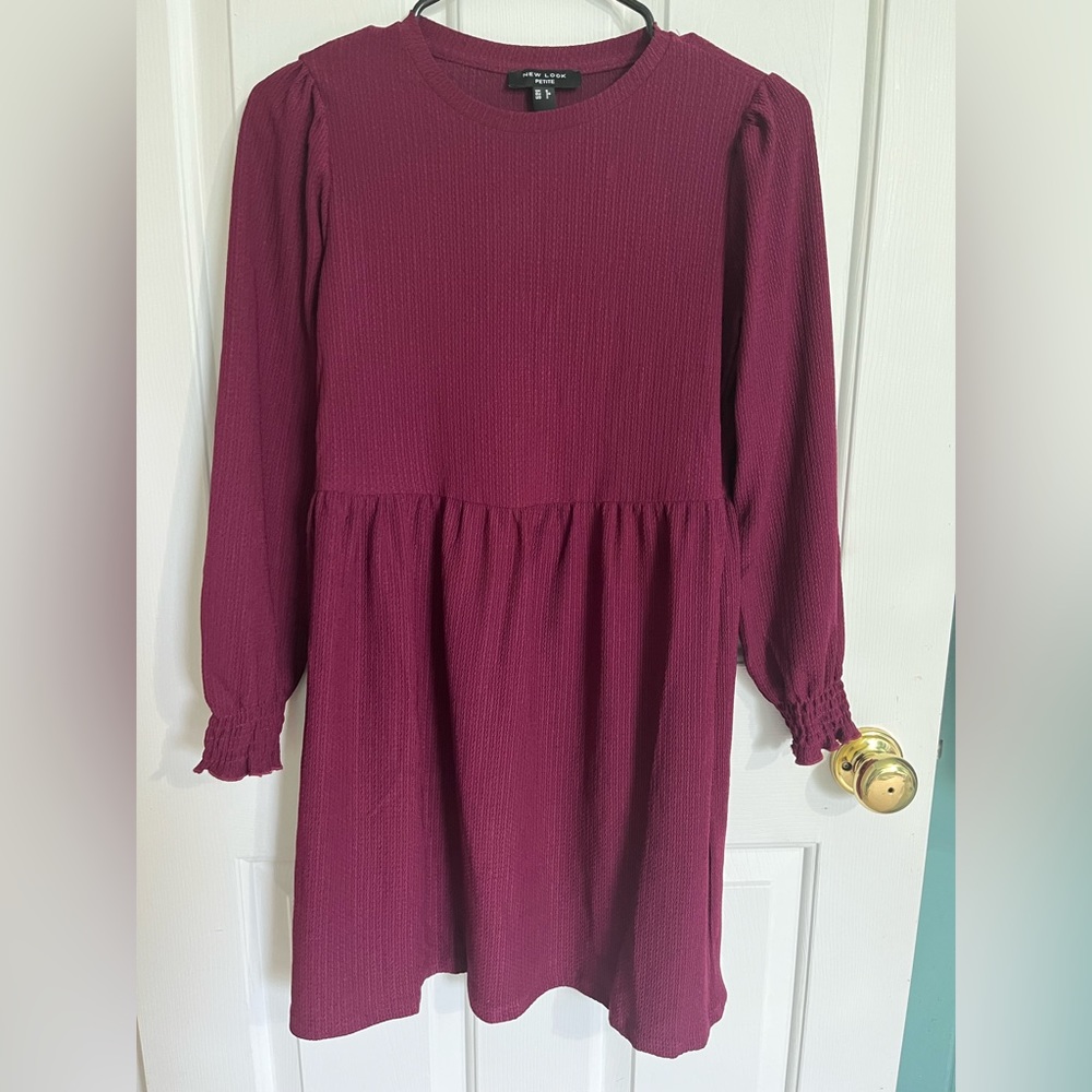 Purple Long Sleeve Mini Dress from New Look